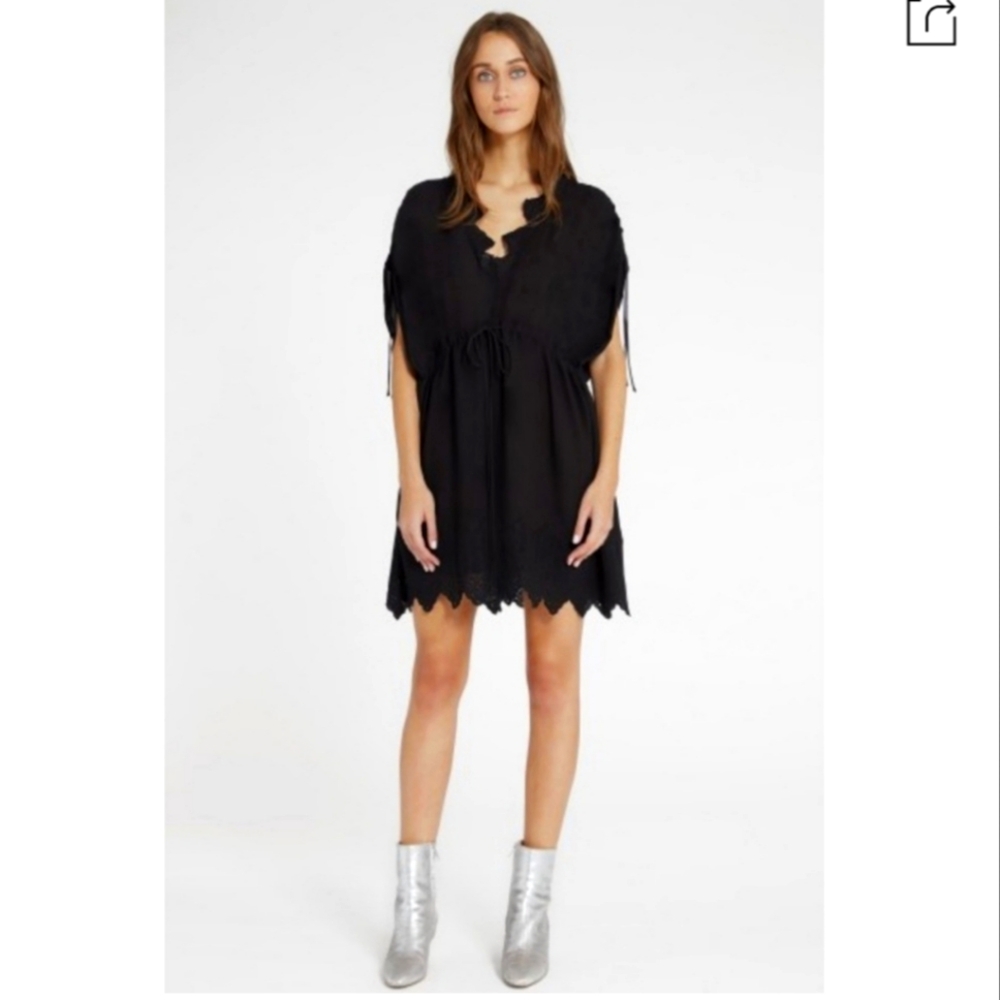 IRO Paris Anastasia lace Embroidery tunic dress in black 36EUC small/medium